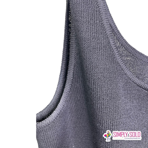 St. John Basics Women's Tank Top‎ Sleeveless Black Knit Cotton Scoop Neck Sz S - Picture 10 of 10